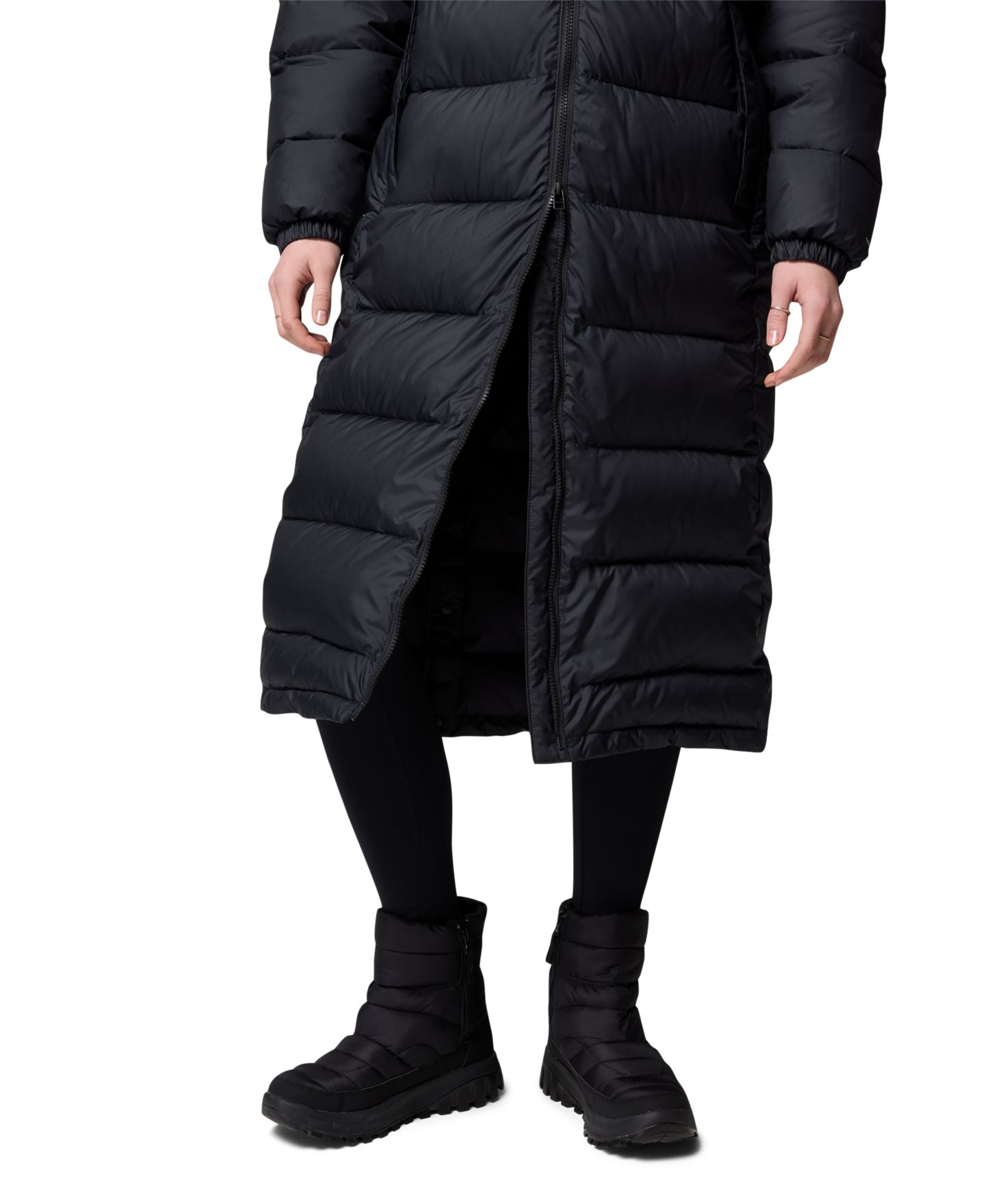 Женская куртка Columbia Pike Lake III Long Hooded Puffer, цвет: Чёрный — фото 5