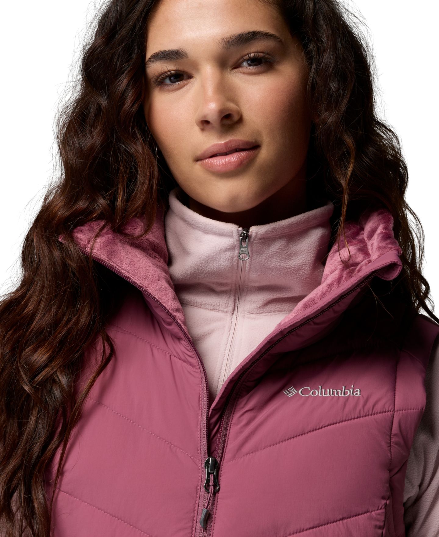 Женский жилет Columbia Joy Peak™ II Long Insulated Puffer Vest, цвет: Состаренный розовато-лиловый — фото 4