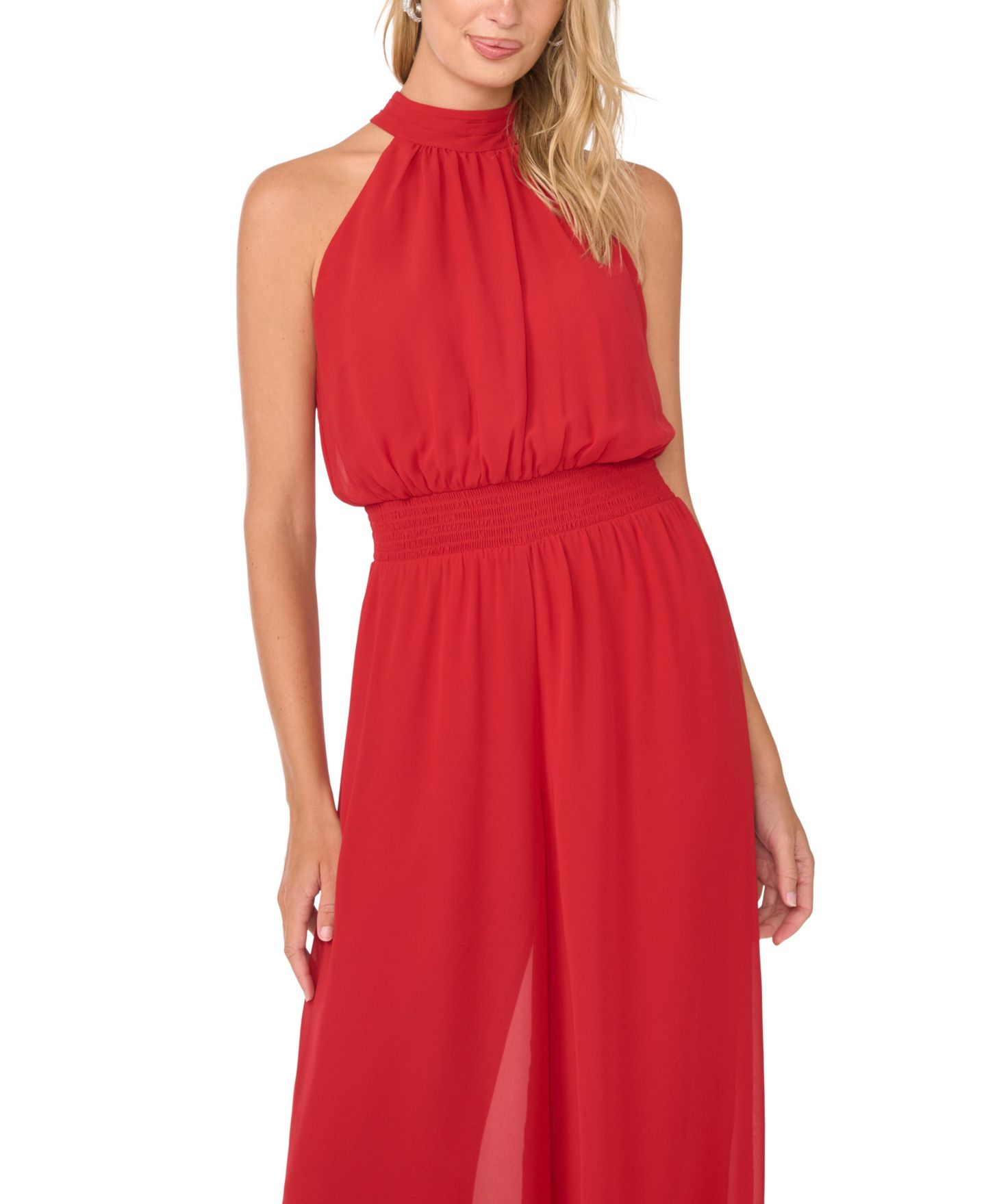 Женский комбинезон Vince Camuto Halter Tie-Back Wide-Leg Jumpsuit, цвет: Красный — фото 2