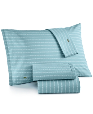 Lacoste Printed Cotton Percale California King Sheet Set Bedding