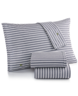 Lacoste Printed Cotton Percale King Sheet Set Bedding