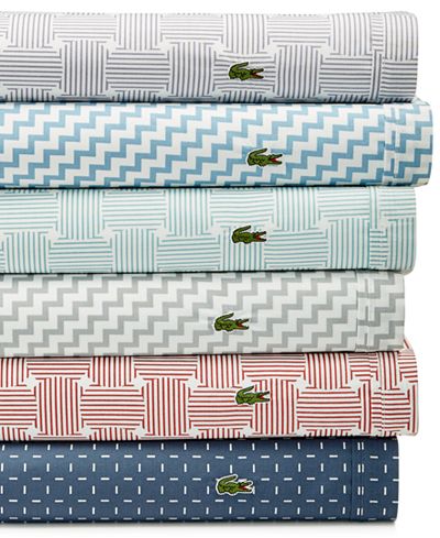 Lacoste Printed 4-pc Sheet Sets, 100% Cotton Percale