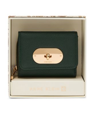 Boxed Compact Turn-Lock Trifold Wallet