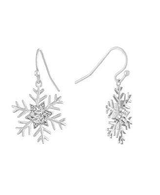 Crystal Snowflake Dangle Earrings