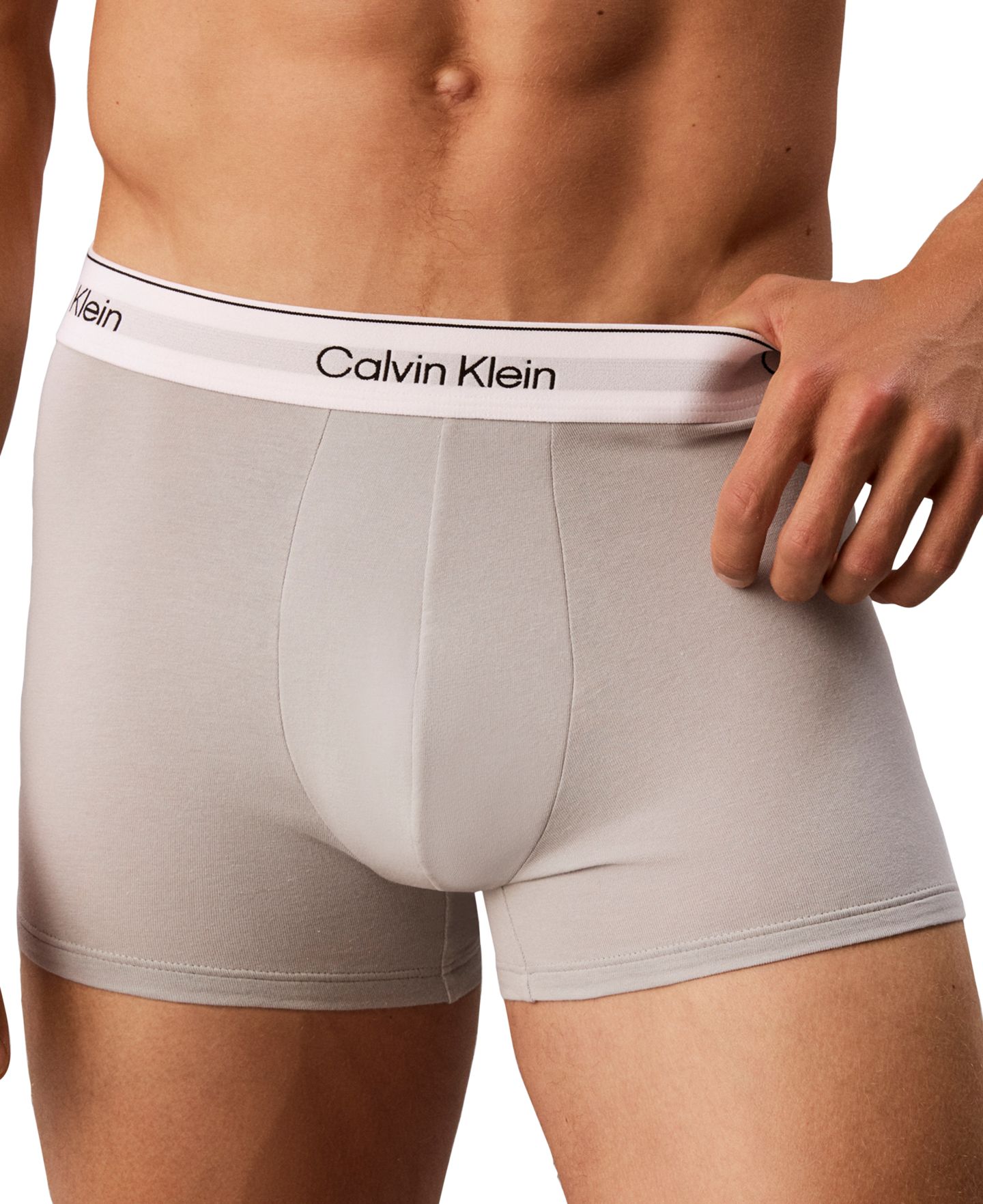 Мужские трусы-шорты Calvin Klein Icon из эластичного хлопка, набор из 3 шт, цвет: Чёрный / Ягодный — фото 4