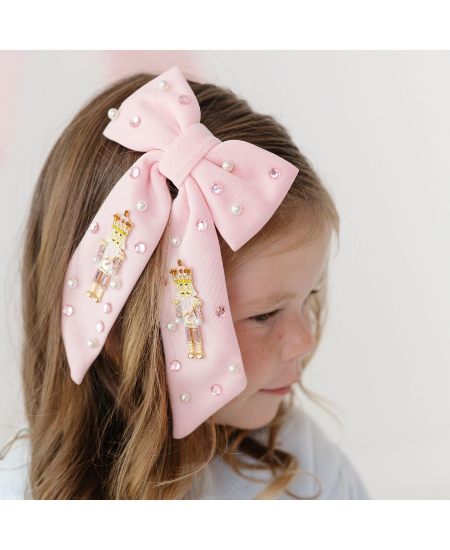 Аксессуары для волос Sweet Wink Nutcracker Christmas Gemstone Clip Hair Clip для девочек, цвет: Розовый — фото 3