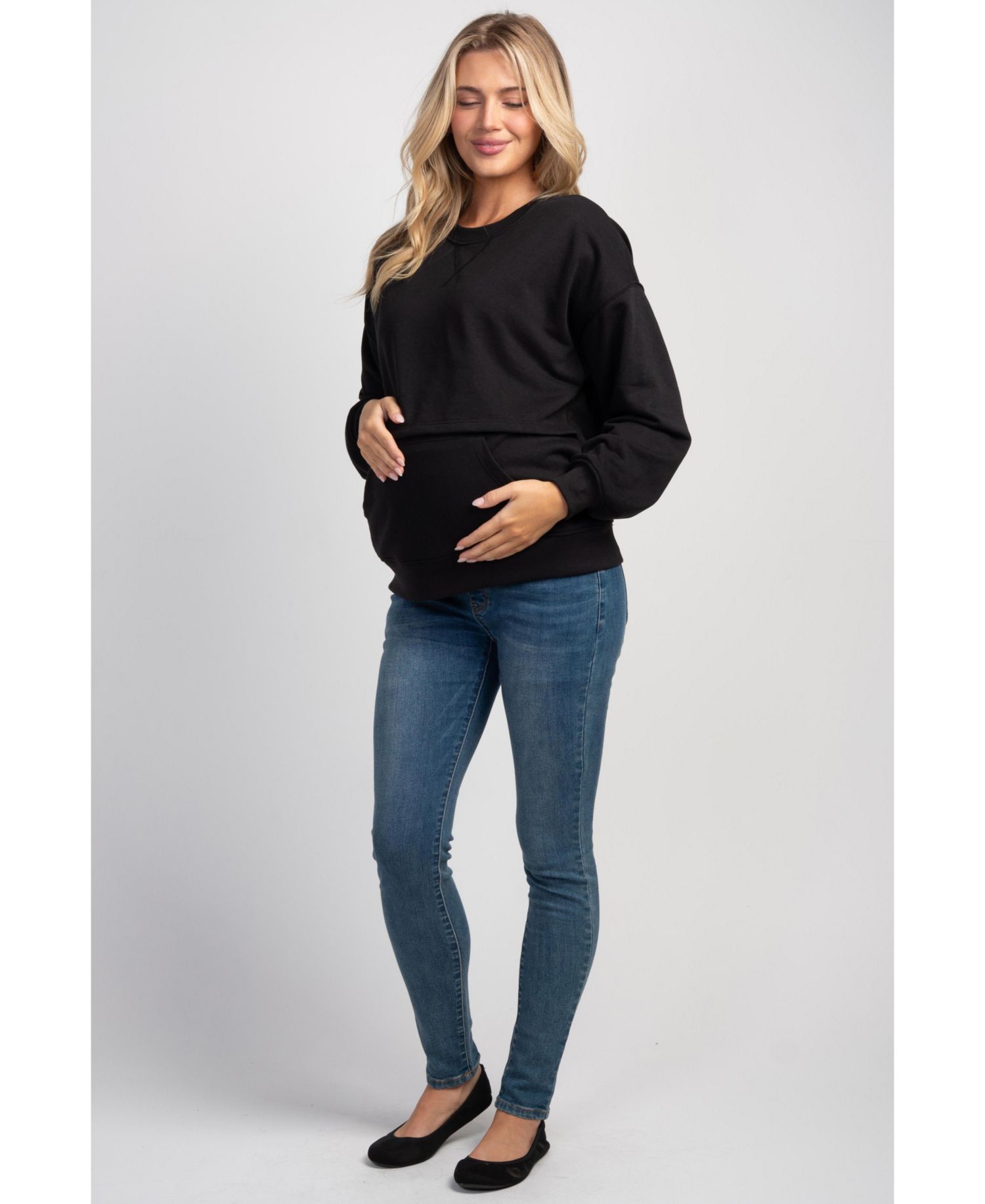 Maternity Nursing Drop-Shoulder Sweatshirt