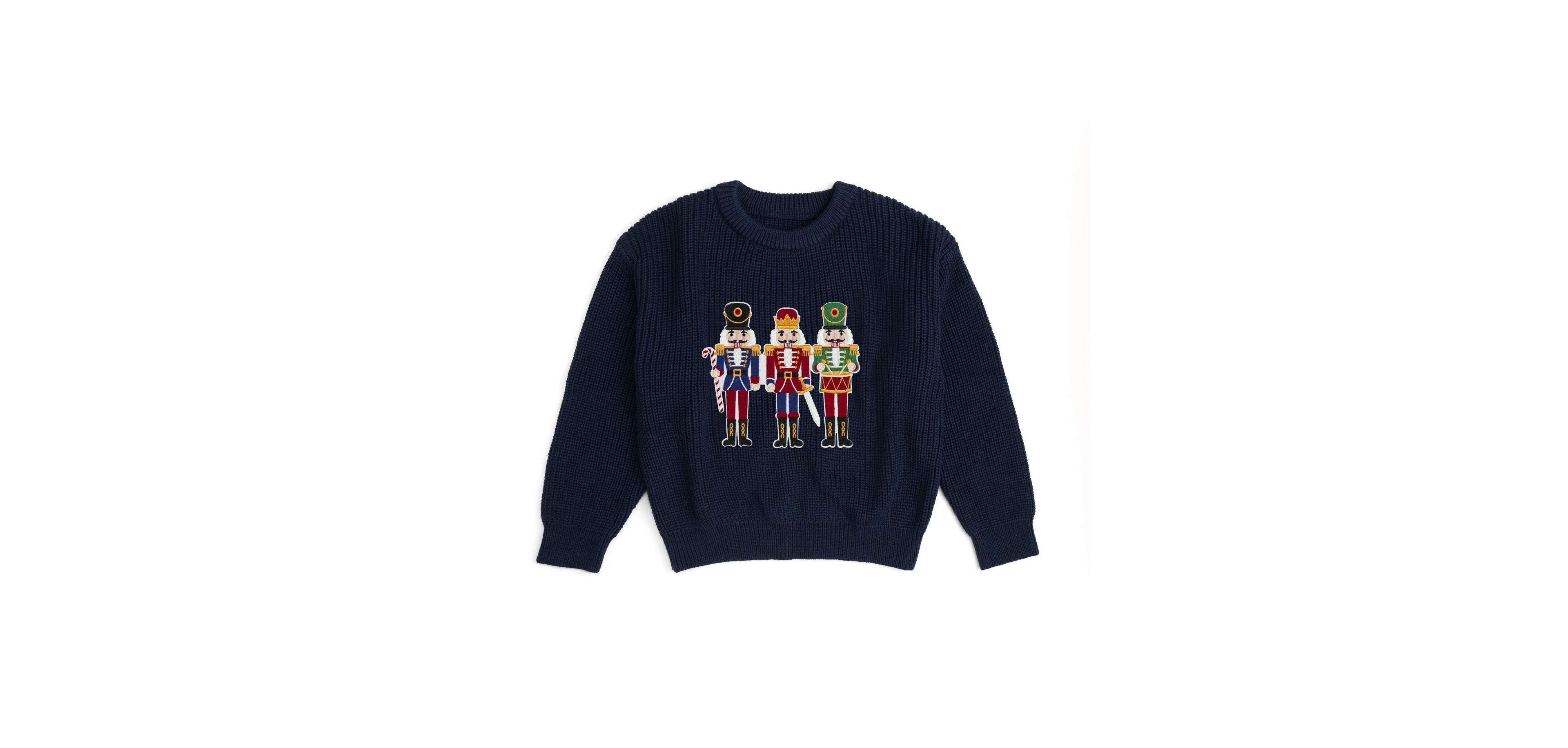 Sweet Wink Boys' 4-20 Nutcracker-Patch Long-Sleeve Crewneck Sweater
