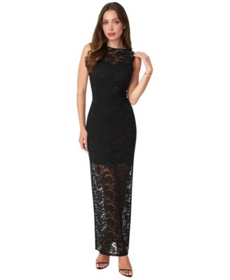 Women's Lace Racer Sleeveless Maxi Dress