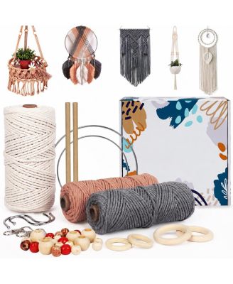 Macrame Beginners Kit With Cotton Cord Craft Supplies For DIY Boho Home Decor