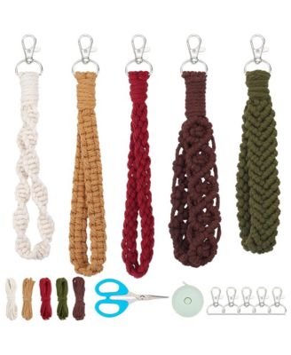 8 Cotton Cord Macrame Keychain Making Supplies For Beginners Step By Step Instructions