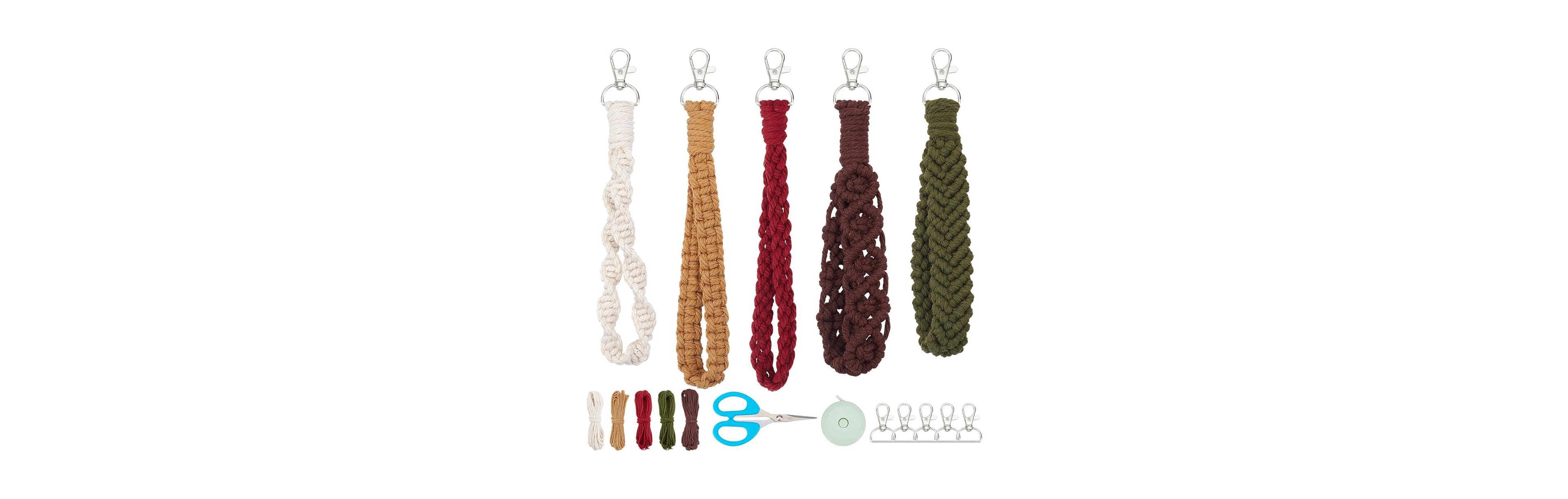 Aeelike 8 Cotton Cord Macrame Keychain Making Supplies For Beginners Step By Instructions