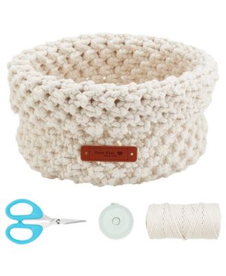 Macrame Basket Weaving Kit With Video Tutorial Cotton Cord Craft Supplies
