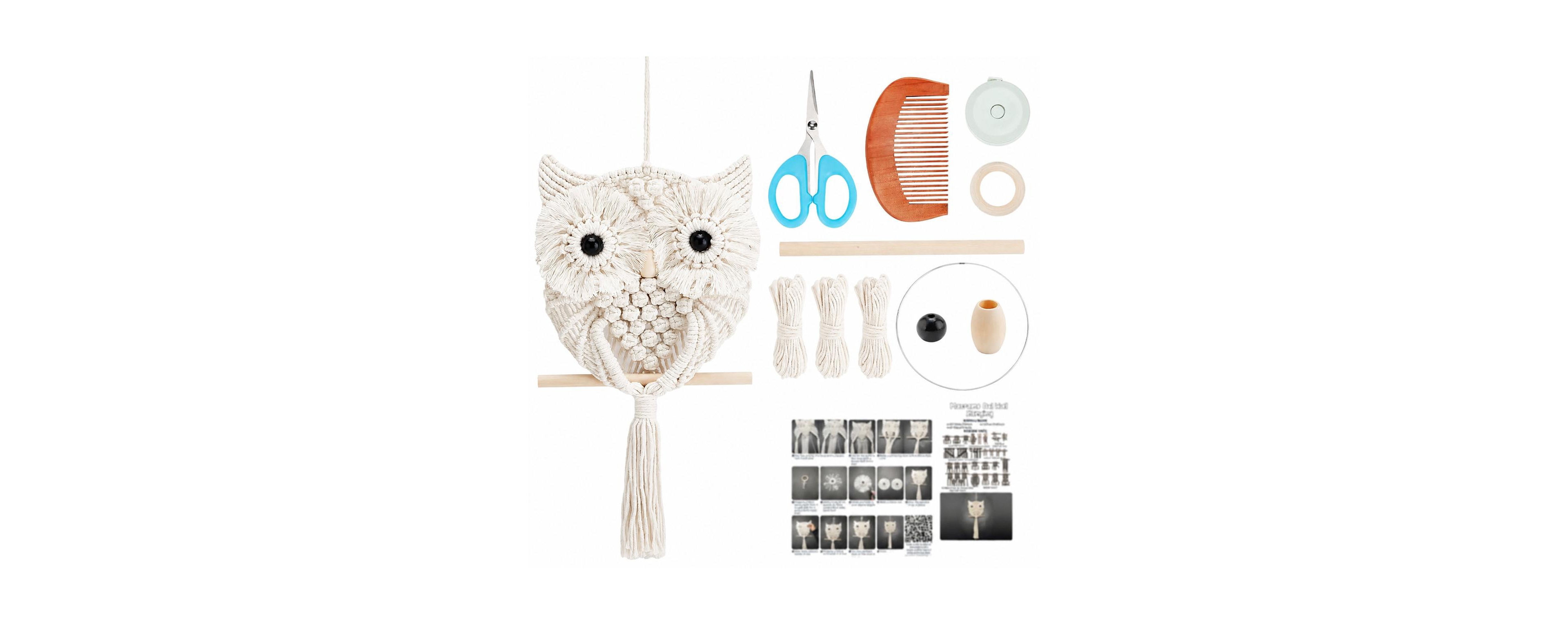 Aeelike Beginner Friendly Owl Macrame Wall Hanging Diy Kit With Video Tutorial