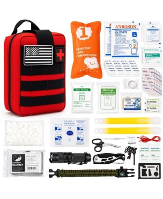 Survival Toolkit, Emergency Outdoor Gear Set with Multi-Function Axe, Fire Starter, Bracelet and Flashlight