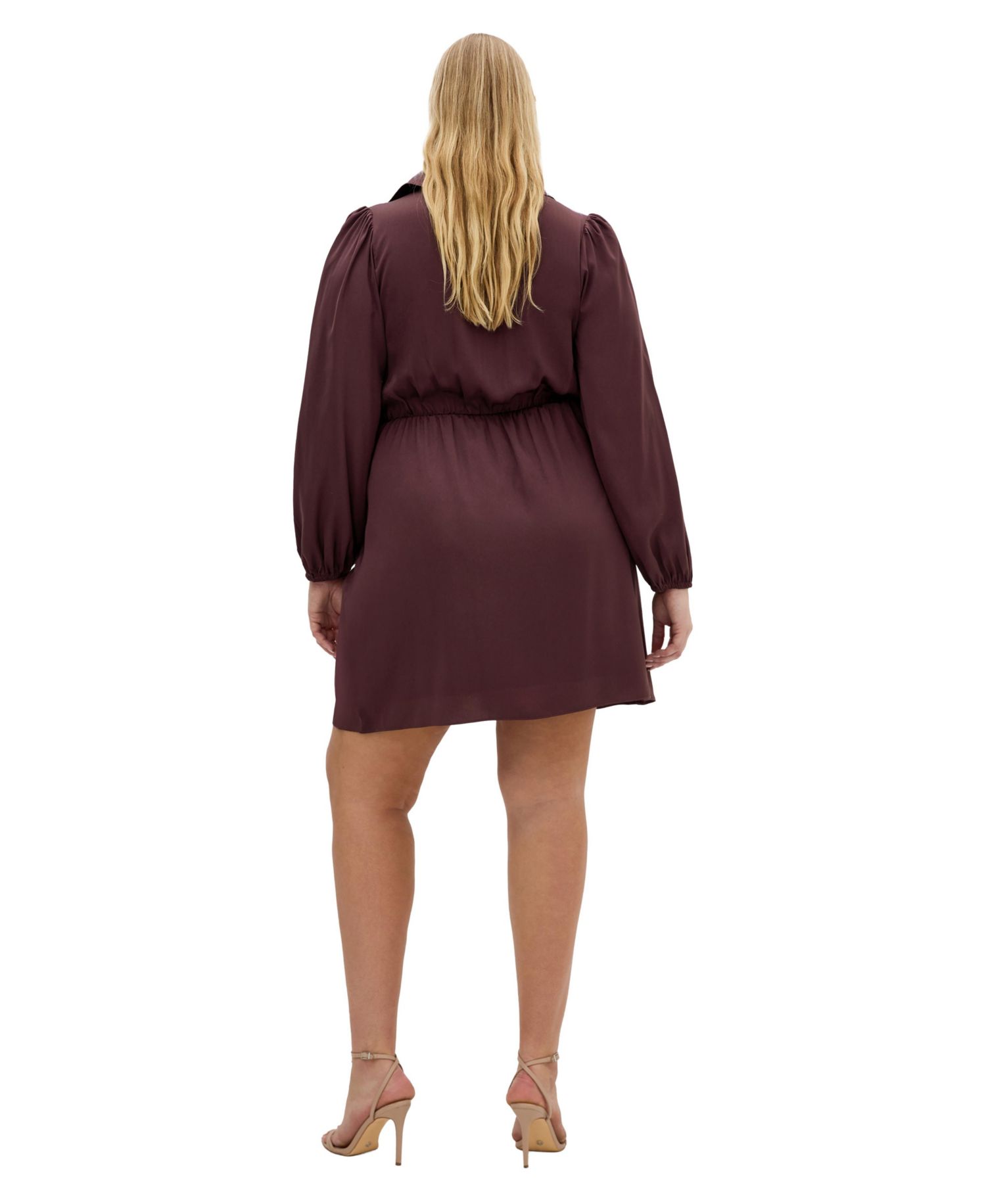 Plus Size Lianna Long Sleeve Midi Shirt Dress