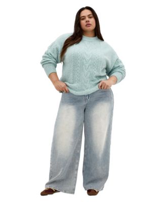 Plus Size Claudia Cable-Knit Relaxed Sweater