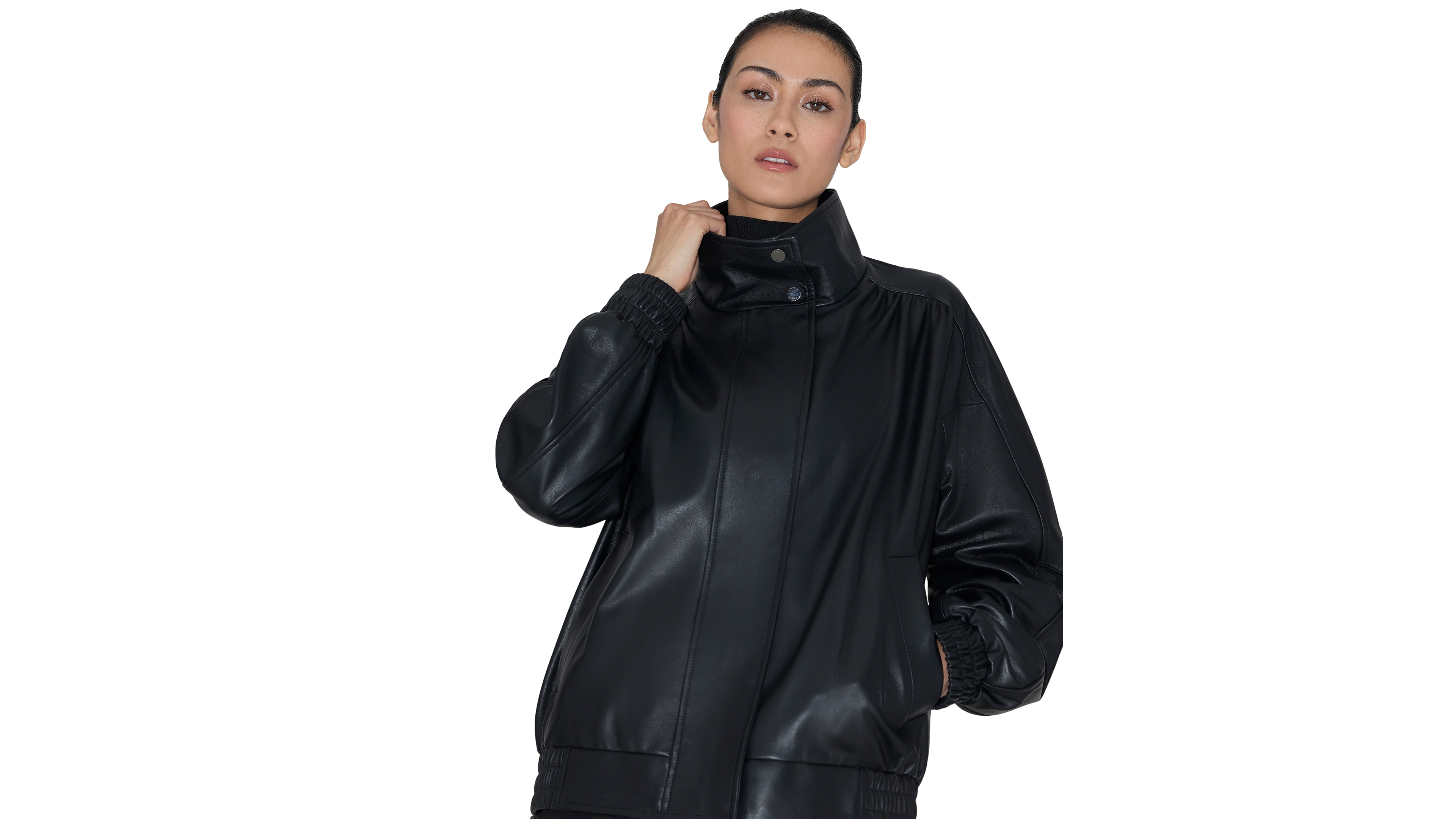 Soia & Kyo Women's Miu Oversized-Bomber Leather Jacket