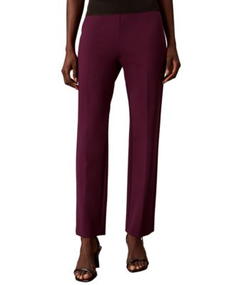 Petite Hollywood High-Waisted Straight Pull-On Pants