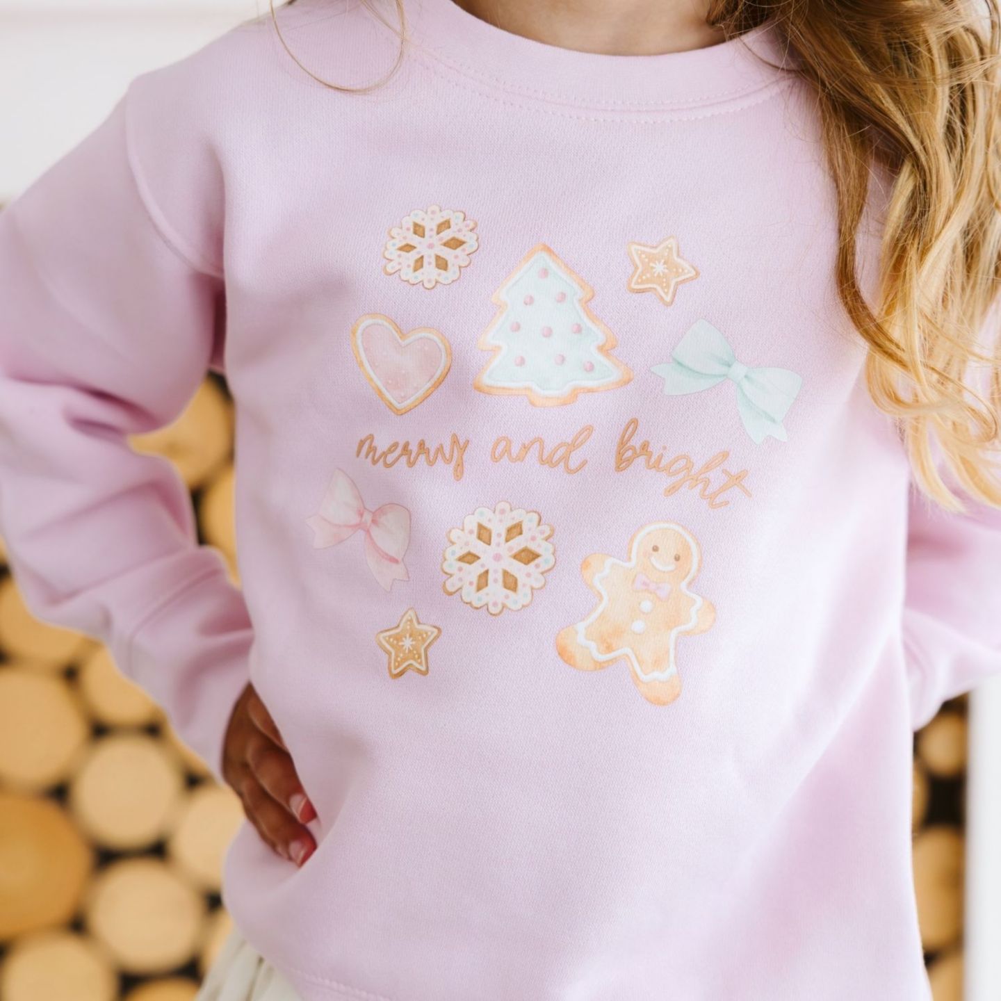 Толстовка Sweet Wink Merry and Bright Gingerbread Christmas для девочек-малышей, цвет: Розовый — фото 3