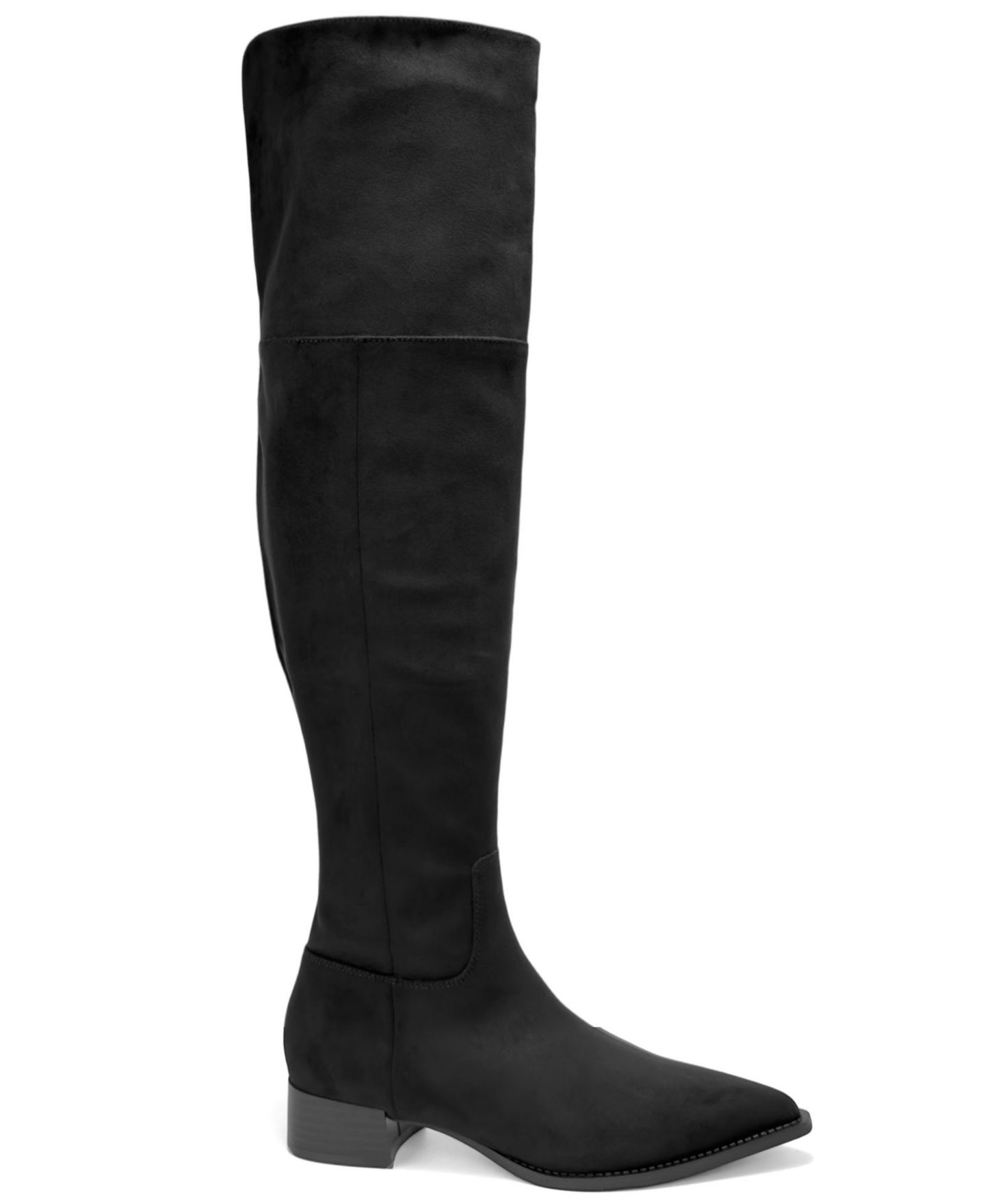 Женские ботинки Aerosoles Maven Over-the-Knee Pointed-Toe Block-Heel Faux Suede, цвет: Чёрный искусственный замшевый — фото 2