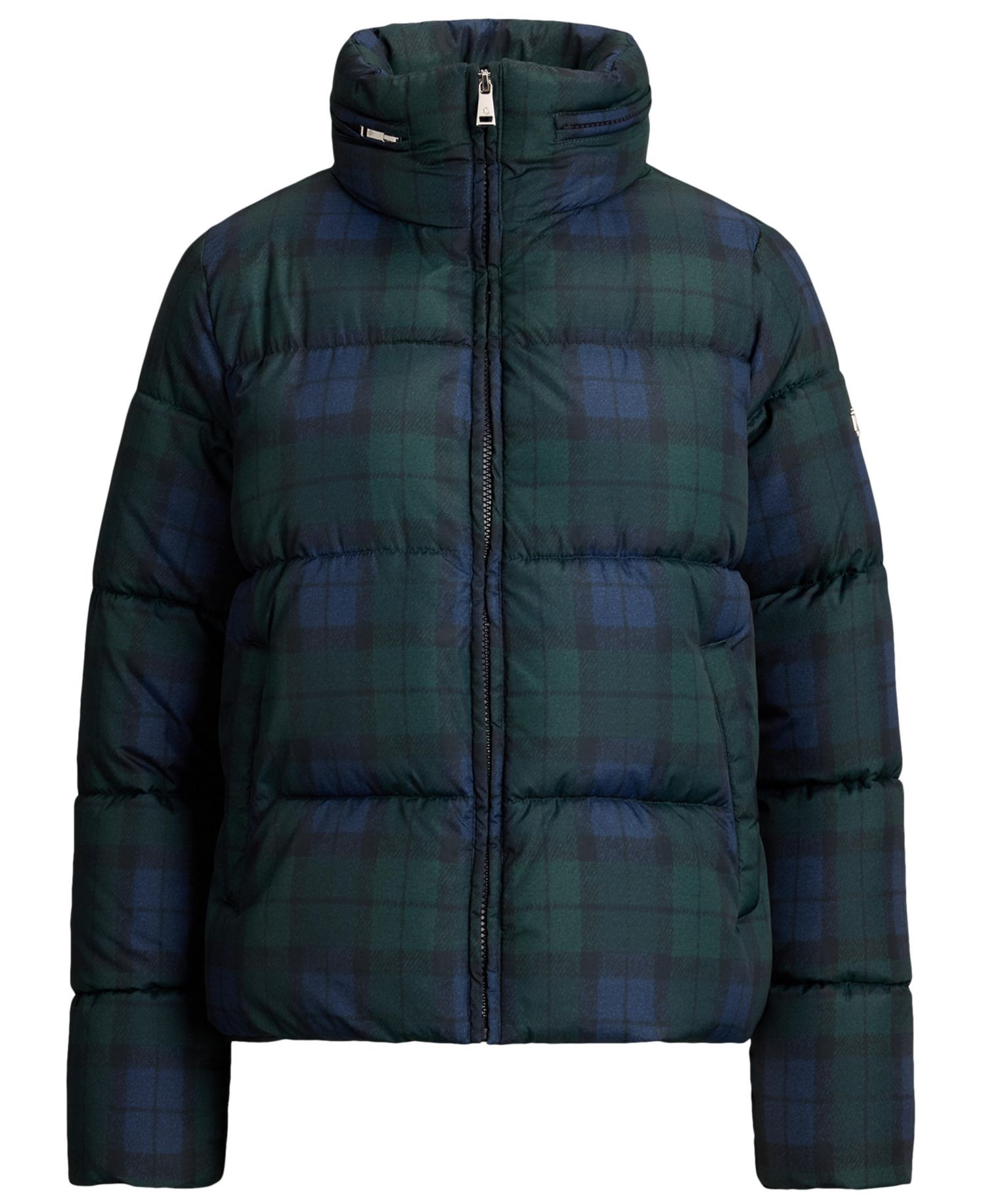 Women's Plaid Insulated Short Puffer Coat