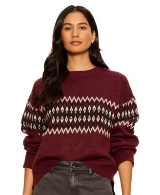 Women's Argyle Crew Long-Sleeve Pullover