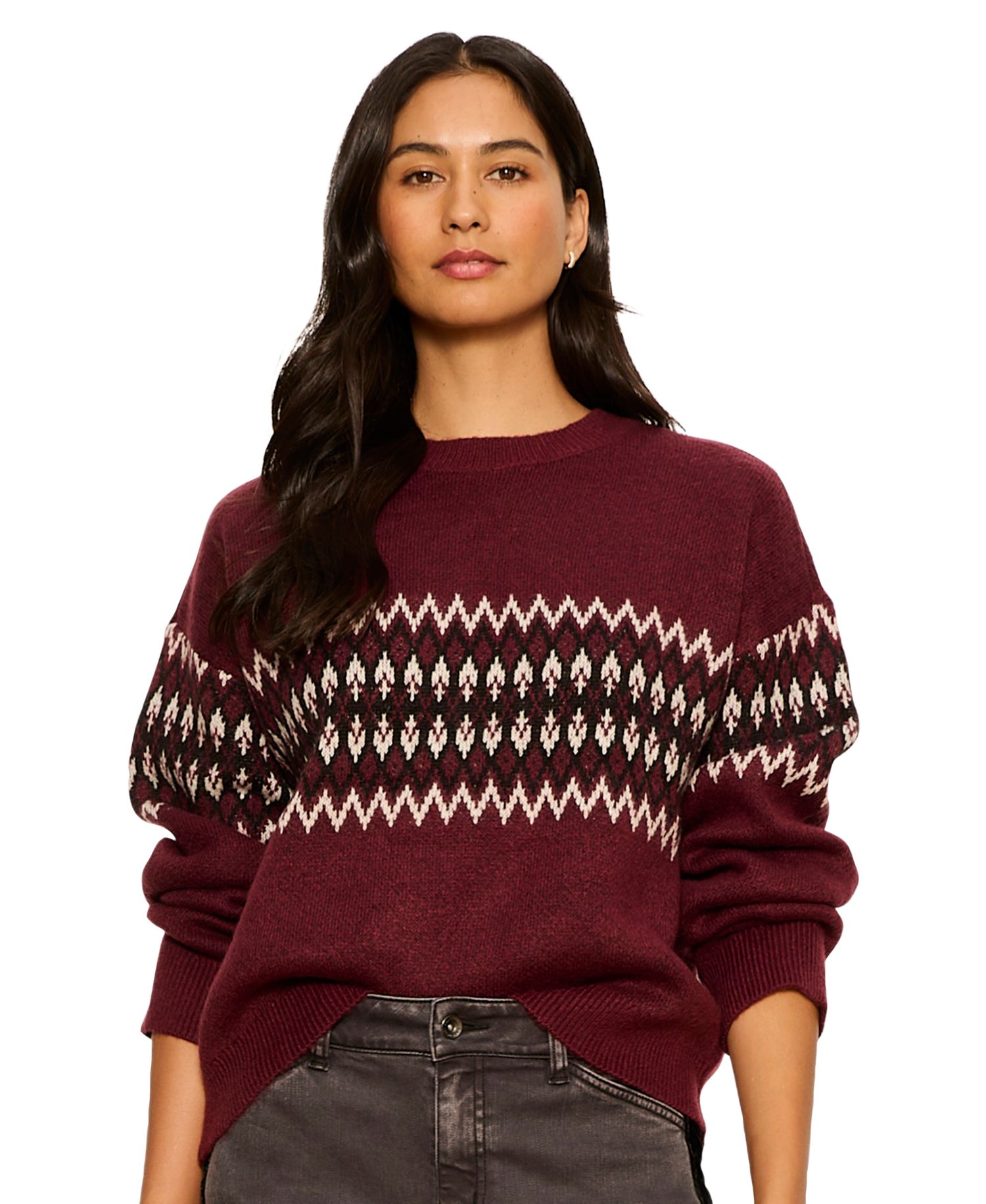 Women's Argyle Crew Long-Sleeve Pullover