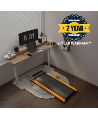 Wood Frame Under Desk Walking Treadmill with 6% Incline, 2 in 1 Walk Run Mode, 1HP Quiet Brushless Motor