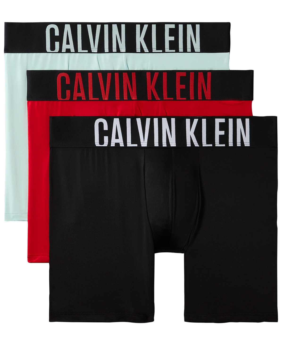 Calvin Klein Men's 3-Pack Intense Power Micro Boxer Briefs - Black/Goji Berry/Aqua Blue