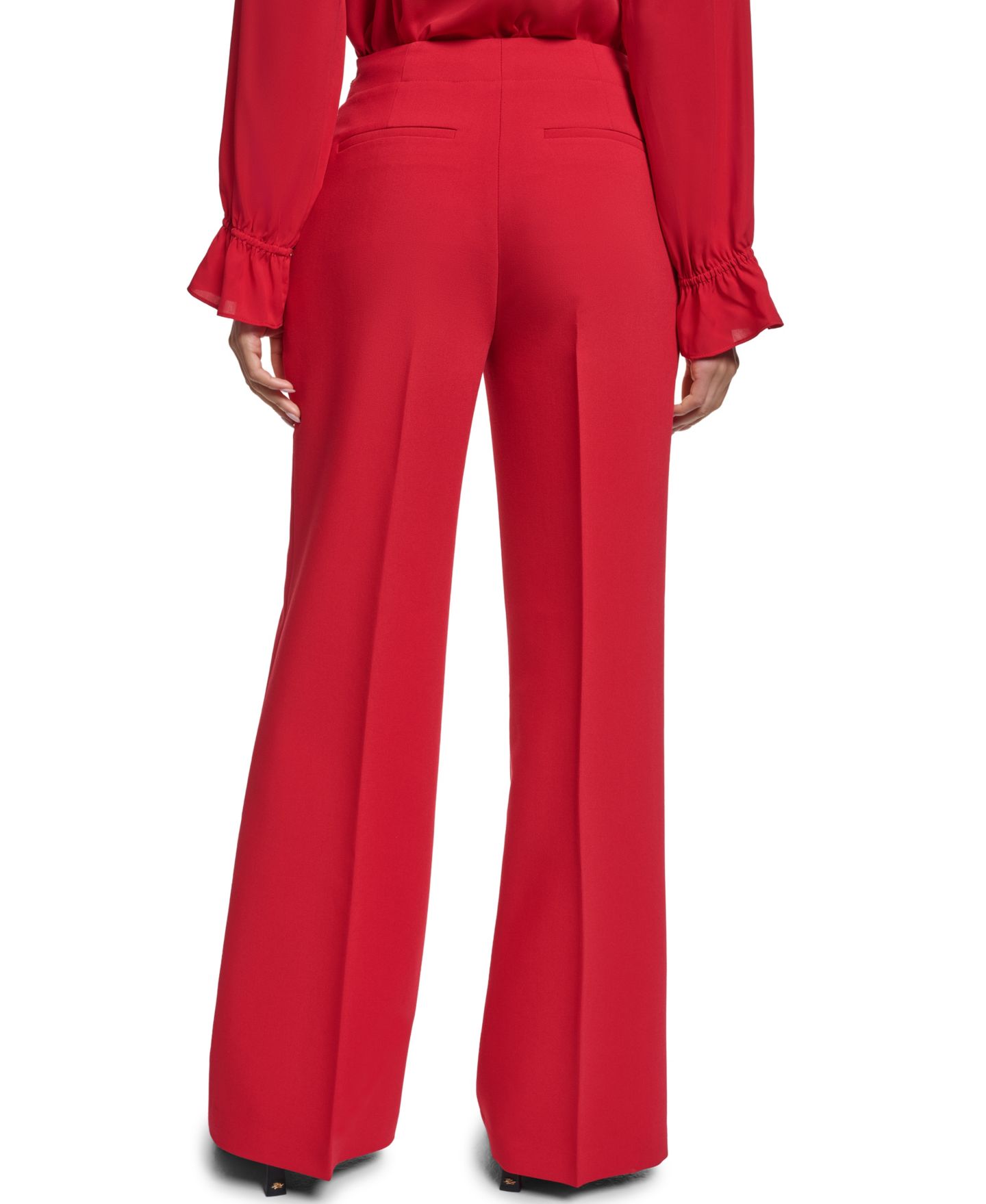 Женские брюки KARL LAGERFELD PARIS KL674 Woven Wide Leg, цвет: Красный — фото 5
