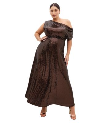 Women's Sequin Off Shoulder Maxi Dress