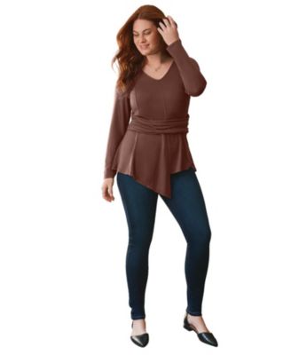 Plus Size Delia Draped Asymmetrical Top