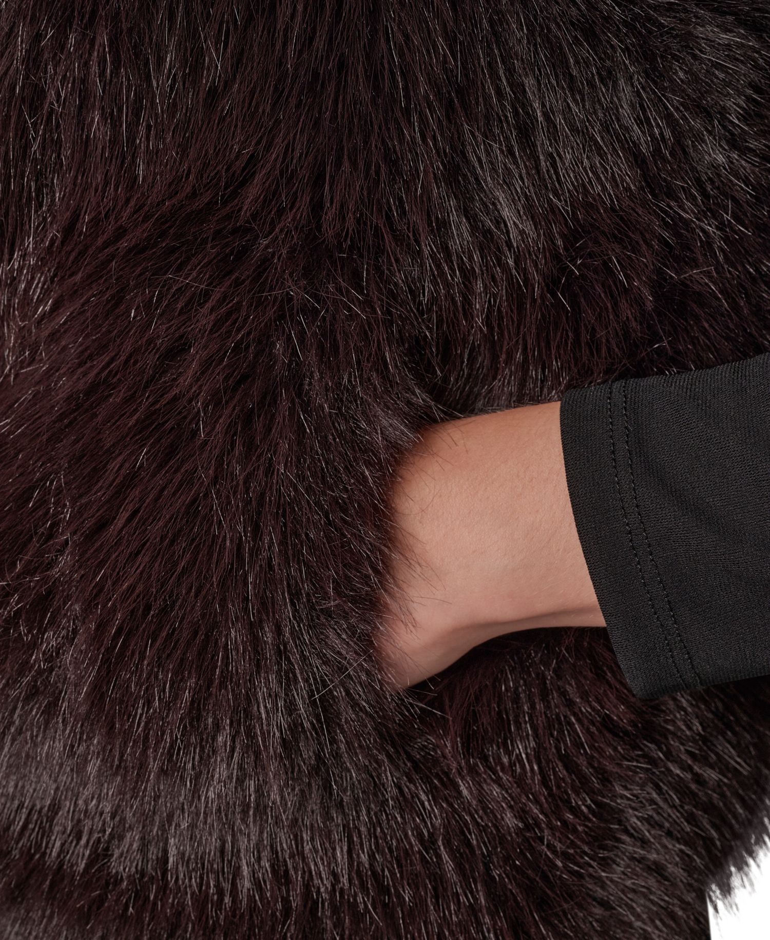 Petite Faux Fur Sleeveless Collared Vest