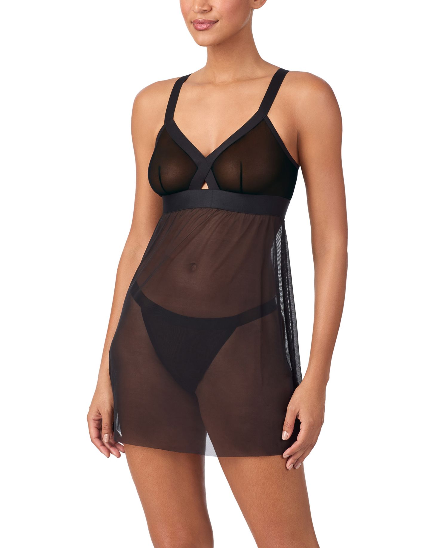 Women's Sheer Mesh V-Neck Babydoll