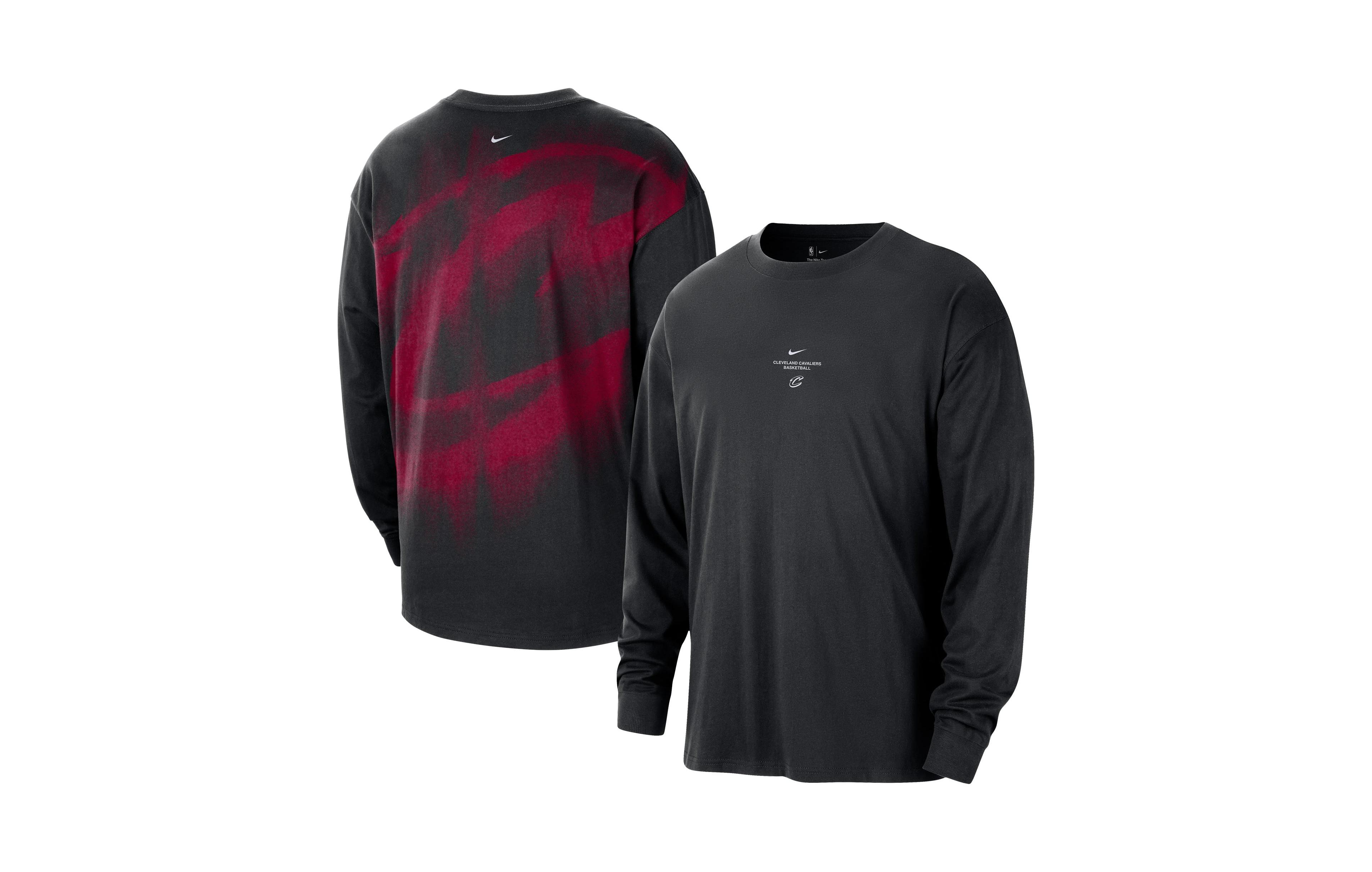 Nike Men's Black Cleveland Cavaliers Pregame Mesh Long Sleeve Performance T-Shirt