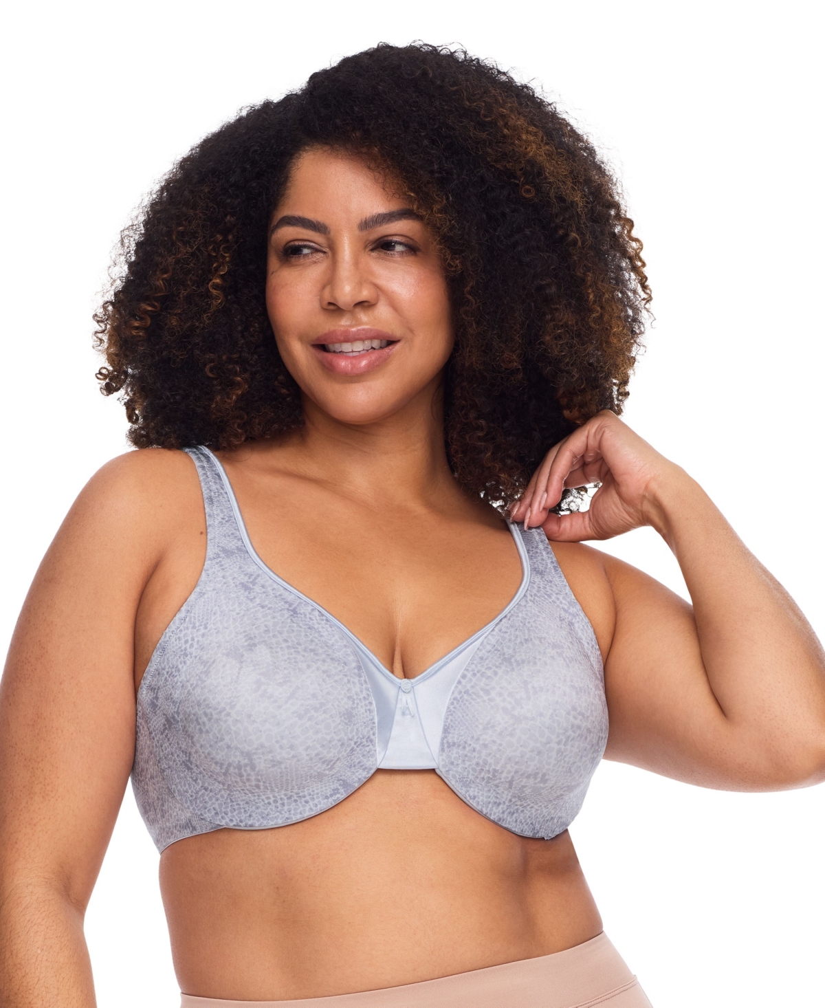 Warners Signature Support Cushioned Underwire for Support and Comfort Underwire Unlined Full-Coverage Bra 35002A - Air Blue Vintage Snake