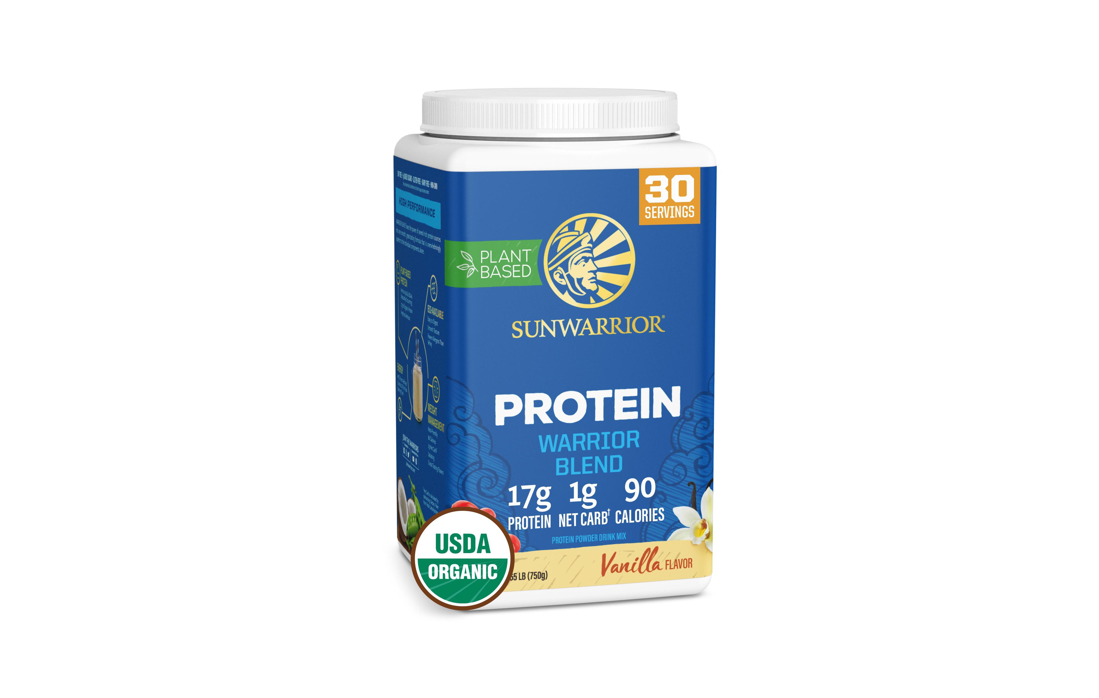 Sunwarrior Warrior Blend Protein Powder, Vanilla Flavor, 750 Gram, 30 Servings