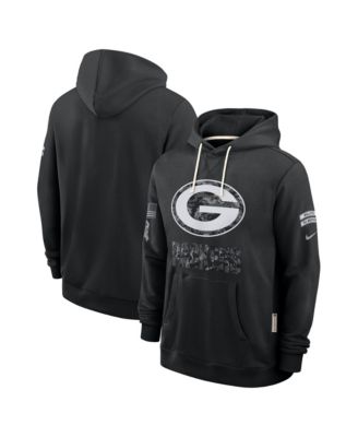 Men's Black Green Bay Packers 2026 Salute to Service Sideline Pullover Hoodie