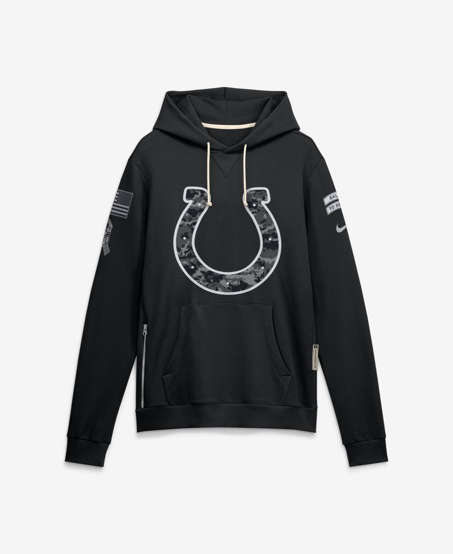 Men's Black Indianapolis Colts 2026 Salute to Service Sideline Pullover Hoodie