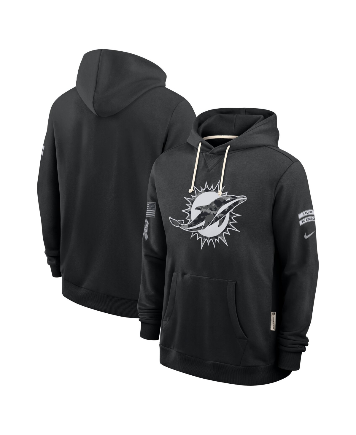 Nike Men's Black Miami Dolphins Sideline Pullover Hoodie