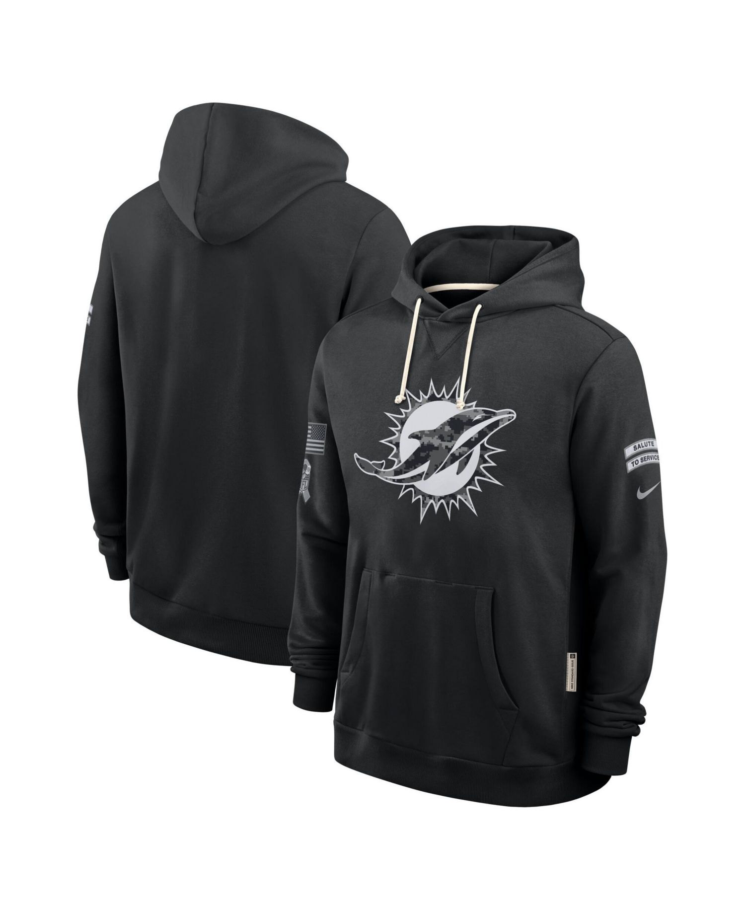 Men's Black Miami Dolphins 2026 Salute to Service Sideline Pullover Hoodie