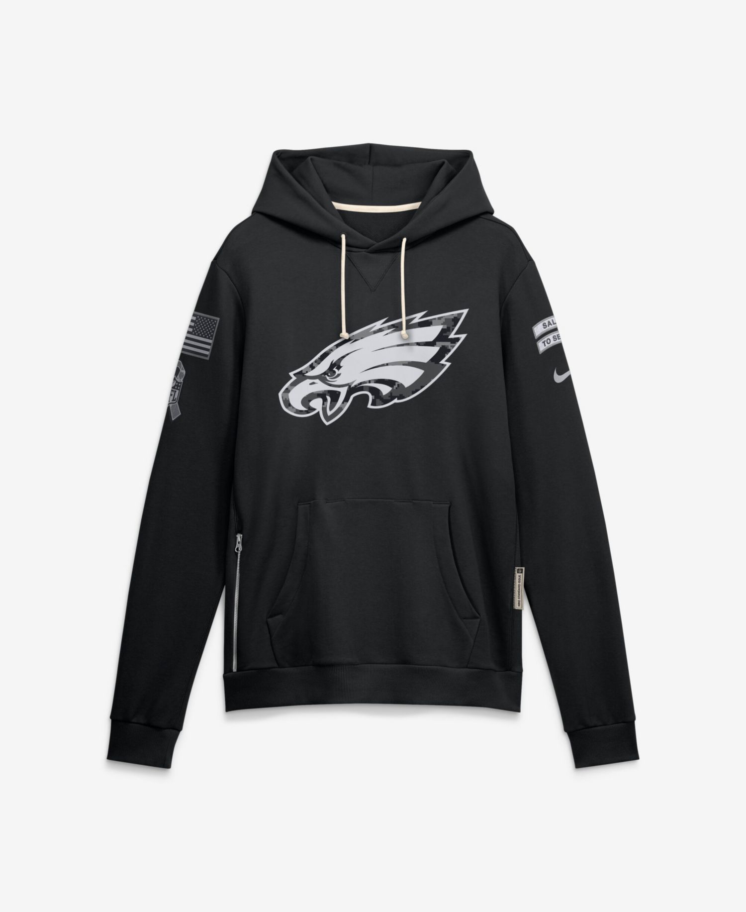 Men's Black Philadelphia Eagles 2026 Salute to Service Sideline Pullover Hoodie