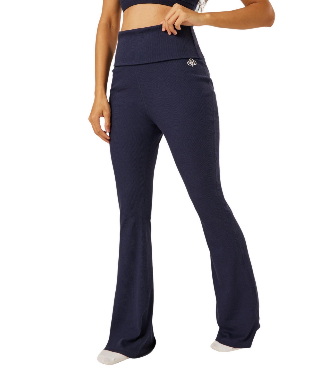 Be Athletica Women's Essential Everyday Foldover Flared Pants