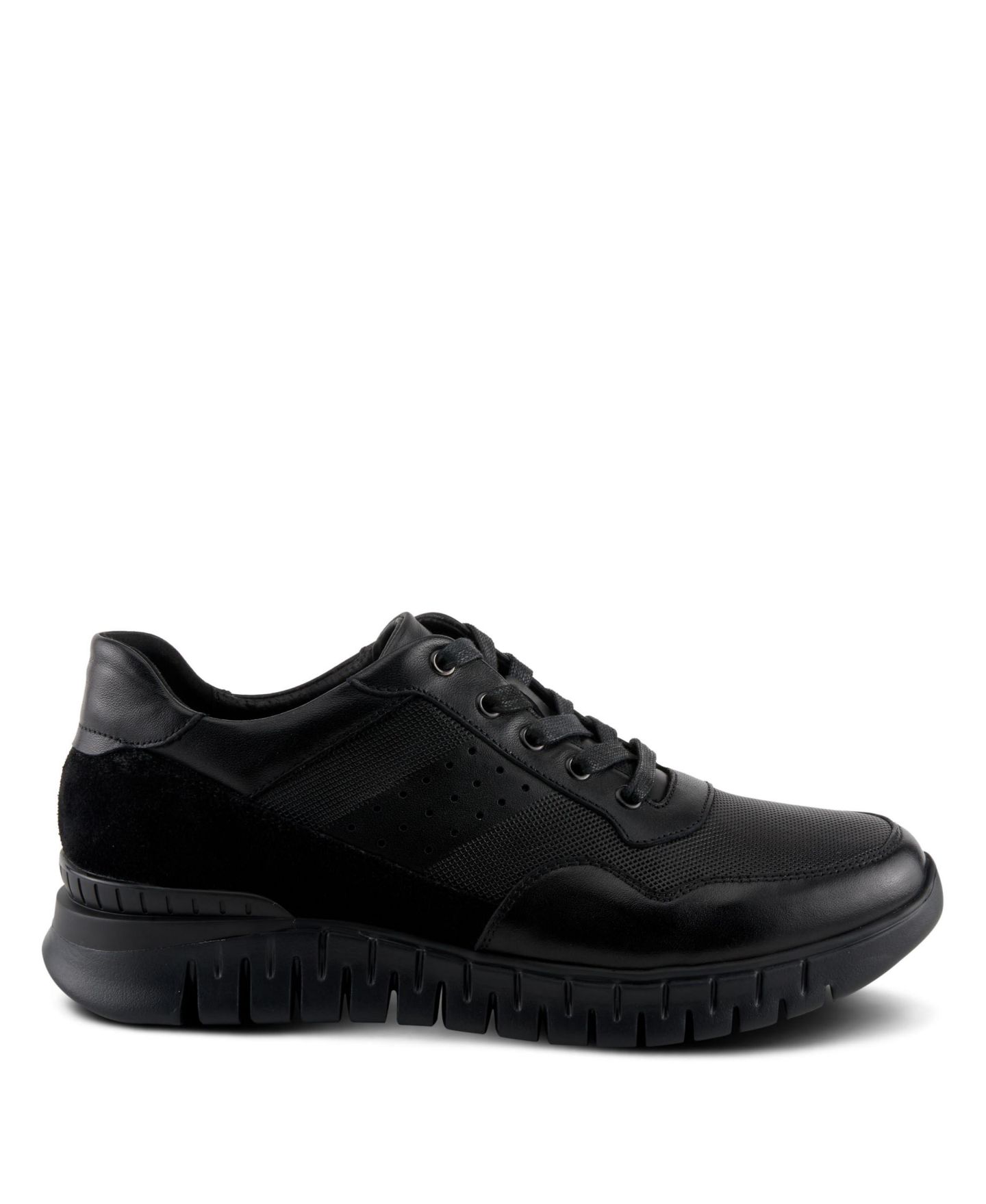 Мужские кроссовки Spring Step Alton Leather and Suede Sneakers with Removable Insoles, цвет: Чёрный — фото 6