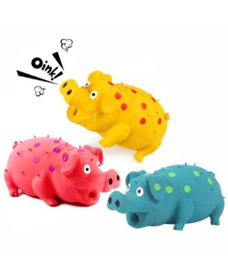 2 Pack Squeaky Pig Dog Toys Interactive Grunting Sound Chew Fetch Play for All Dogs