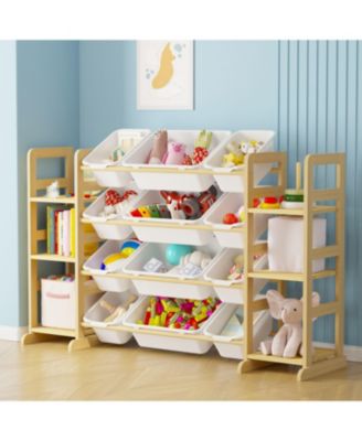 Toy Storage Organizer with 6 Shelves and 12 Bins, Kids Toy Shelf with Storage Bins for Playroom and Bedroom