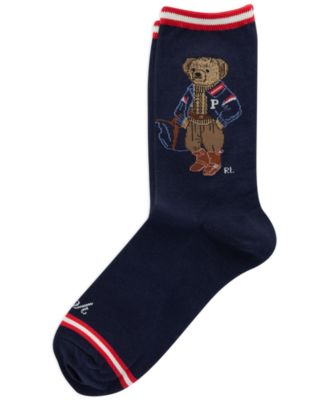 Women's Sport Bear Ribbed-Cuff Crew Socks