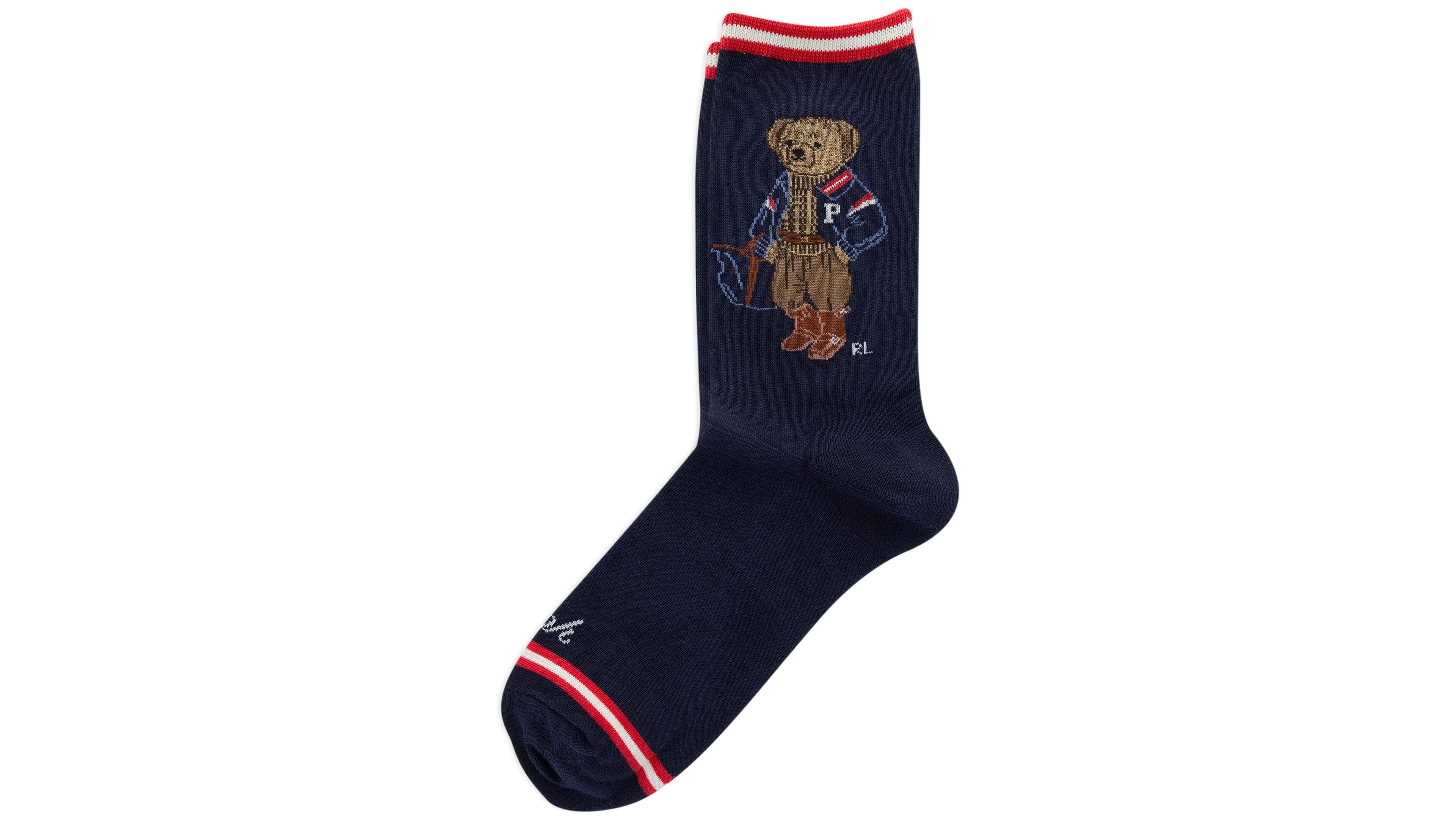 Polo Ralph Lauren Men's Sport Bear Ribbed-Cuff Crew Socks