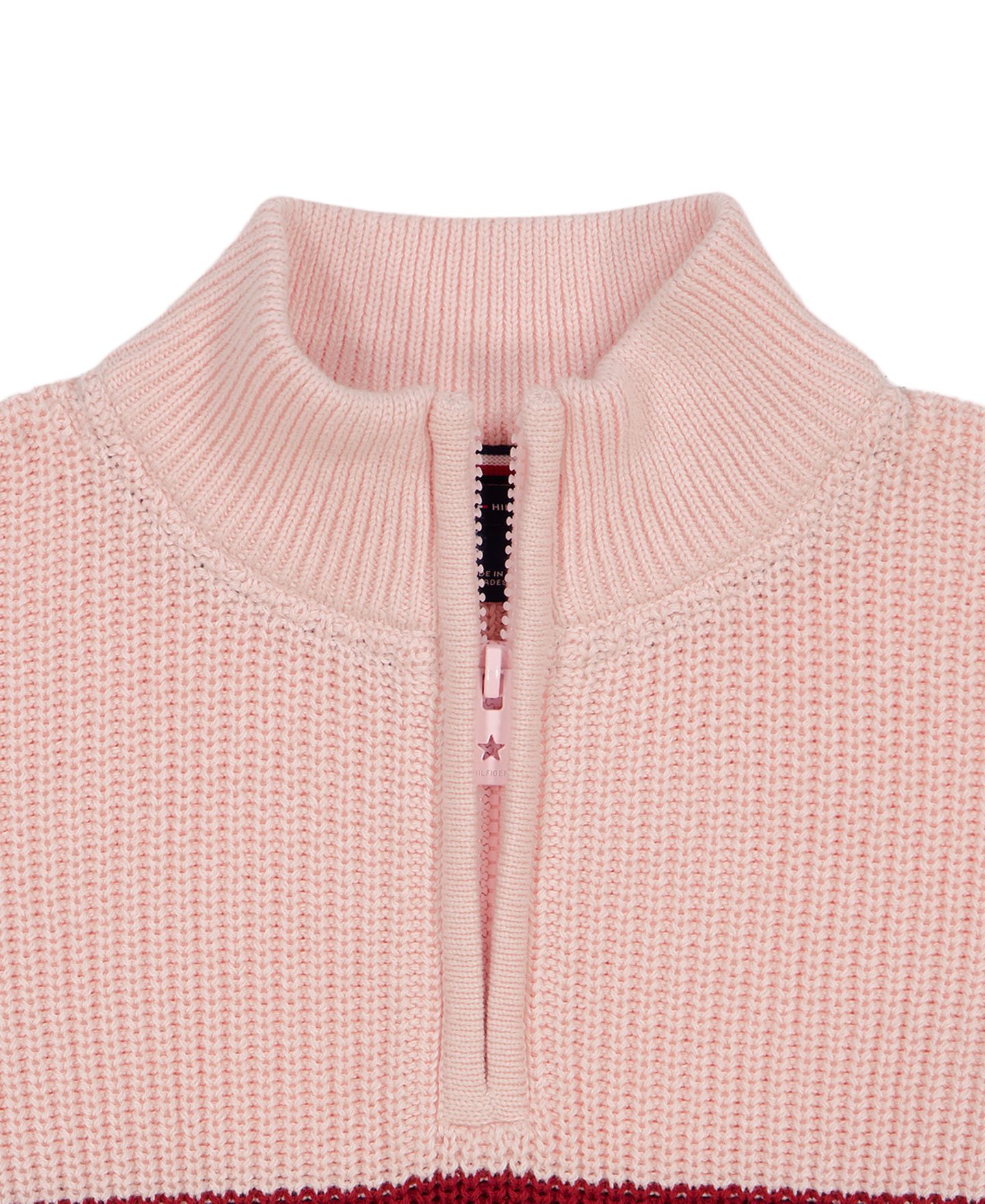 Свитер Tommy Hilfiger Quarter-Zip Ribbed для девочек, цвет: Верблюжий — фото 5